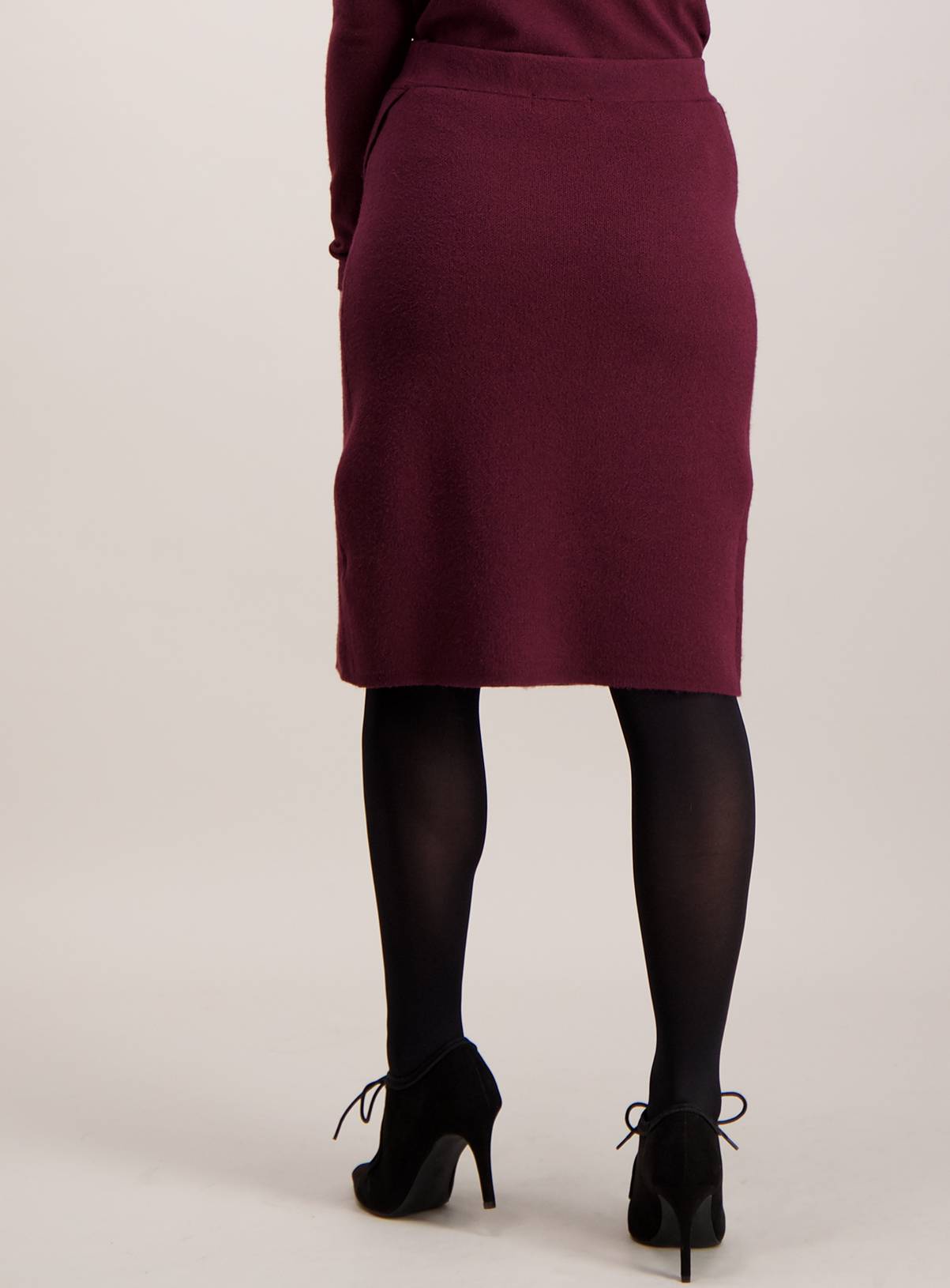 SKU: PETITE BERRY KNIT WRAP PENCIL:Berry Red:24 - Image 4